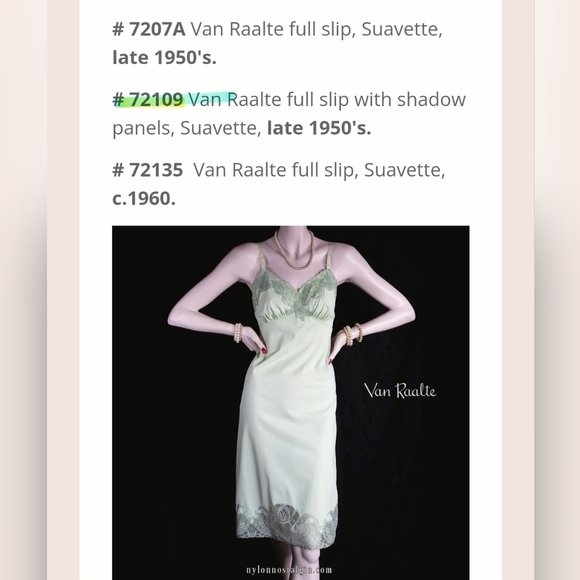 Vintage 1950s Van Raalte Suavette lace shadow panel sexy slip lingerie chemise - Picture 7 of 7